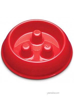Brake-Fast Dog Food Slow Feed Bowl Small Red