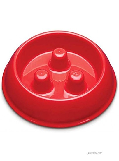 Brake-Fast Dog Food Slow Feed Bowl Small Red