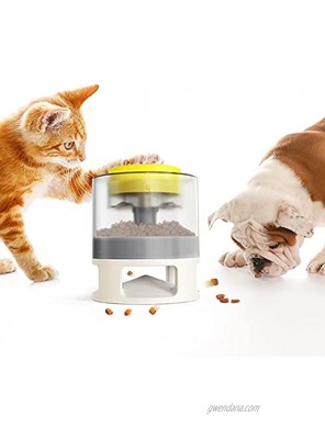 Cat Dog Slow Feeder Pet Food Container Automatic Pet Interactive Toy Slow Food Dispenser by KFSM Yellow