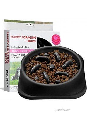 FIETING Slow Feeder Dog Bowls Fun Feeder Sol Bowl Maze Interactive Dog Puzzle Non Skid Stop Dog Food Bowls. Eco-Friendly Non Toxic Healthy Design Dog Bowl for Large Medium Small Dogs. Black