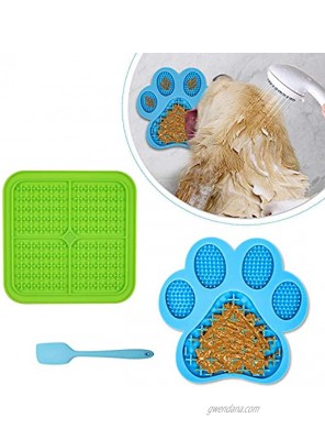 Lick Mat for Dogs,2PCS Pet Slow Feeders for Boredom & Anxiety Reduction,Slow Feed Dog Bowl for Dog Bath and Dog TrainingBlue&Green