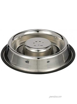 Neater Pet Brands Stainless Steel Metal Slow Feed Bowl Non-Tip Style Stops Dog Food Gulping Bloat Indigestion and Rapid Eating