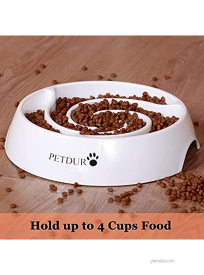 PETDURO Slow Feeder Dog Bowls for Large Dogs 4 Cups Heavy Duty Dog Food Bowls for Medium Sized Dog Maze Puzzle Slow Feeding Dog Bowl Accessories Stuff to Slow Down Eating for Fast Eaters