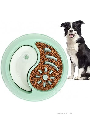 Slow Feeder Dog Bowl Food Water 2 in 1 Bowl Reduce Slip Anti-Gulping Slow Eating Bowl Slow Feeder for Fast Eaters Stop Bloat No Choking Bowl for Small Medium Dogs Healthy Slow Pet Bowl