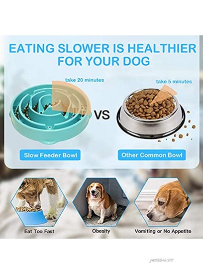Slow Feeder Dog Bowl Slow Pet Bowl Slow Feeder for Dog Cats Interactive Bloat Stop Dog Bowls Slow Feeding Anti-Skid Design