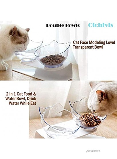 Smileus Cat Elevated Bowl Anti-Vomit Raised Cat Food Bowls for Cats and Small Dogs-Tilted Cat Feeding Bowl