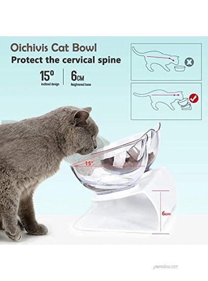 Smileus Cat Elevated Bowl Anti-Vomit Raised Cat Food Bowls for Cats and Small Dogs-Tilted Cat Feeding Bowl