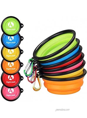 AGECASH A Collapsible Dog Bowl,Portable Silicone Travel Dog Cat Bowls Pet Water Food Feeding Bowl with Carabiners for Walking Park Hiking