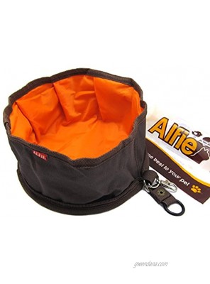 Alfie Pet Fabric Expandable Collapsible Travel Bowl for Food and Water Color: Brown