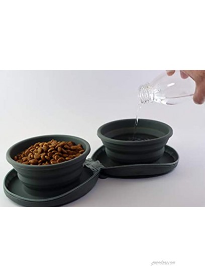 Collapsible Dog Travel Bowls. Medium Bowl for Water and Food. Foldable and Portable. Ideal When Walking Hiking Camping Travelling or just Outdoors with Your Cat Puppy or Pet. BPA Free Silicone