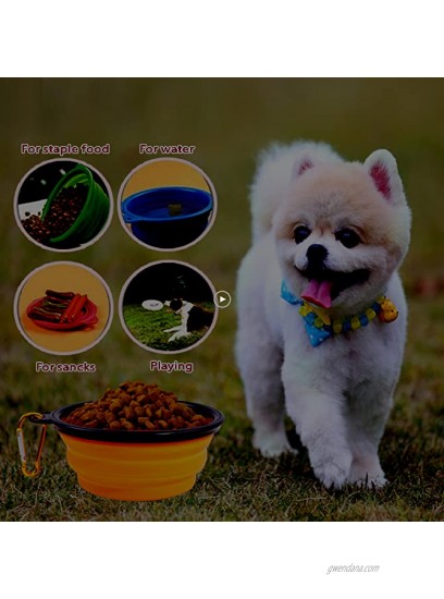 Collapsible Portable Silicone 66oz Extra Big Double Dog Bowls with Plastic Rim,Foldable Travel pet Feeder Portable Basic Bowls for Dog