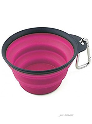 Dexas Popware for Pets Collapsible Travel Cup Small Gray Pink