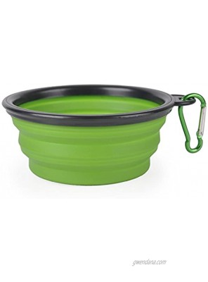 KABB Collapsible Dog Bowl Portable Extra Large Size Foldable Expandable Silicone Pet Travel Bowl for Pet Dog Food Water Feeding 1 Piece Green