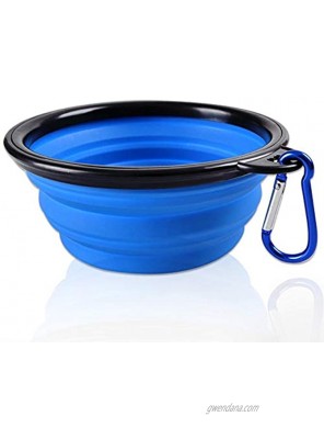 KABB Collapsible Dog Bowl Portable Extra Large Size Foldable Expandable Silicone Pet Travel Bowl for Pet Dog Food Water Feeding 1 Piece Blue