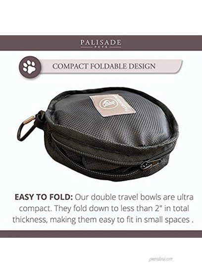 PALISADE PETS Collapsible Dog Bowls Portable Travel Dog Bowls Cat Travel Bowl Foldable Dog Bowl Dog Dishes for Small Dogs Free Poop Bag Dispenser & Carabiner for Traveling Hiking & Camping