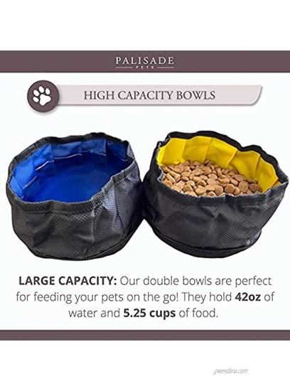 PALISADE PETS Collapsible Dog Bowls Portable Travel Dog Bowls Cat Travel Bowl Foldable Dog Bowl Dog Dishes for Small Dogs Free Poop Bag Dispenser & Carabiner for Traveling Hiking & Camping