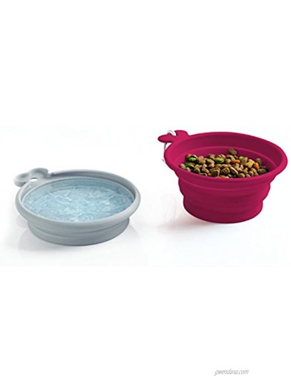 Pet Parade Pop-Food and Water Bowl Set – Travel Bowls for your Pet – Interlocking Design – Portable