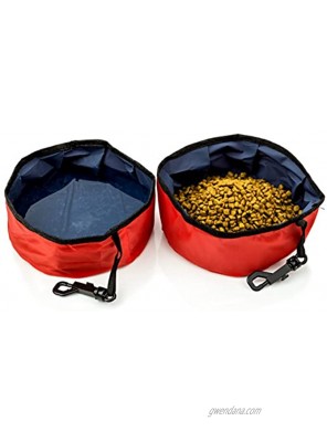 Travel Pet Bowl for Food and Water Folding Collapsible for Dogs and Cats-2 Pack