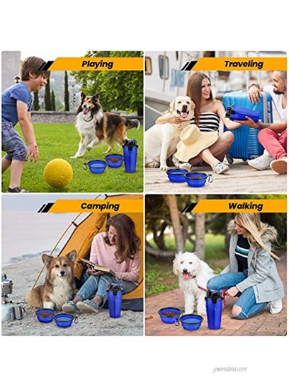 Vikano Dog Water Bottle Dog Bowls for Traveling Pet Food Container 2-in-1 with Collapsible Dog Bowls Outdoor Dog Water Bowls for Walking Hiking Travelling