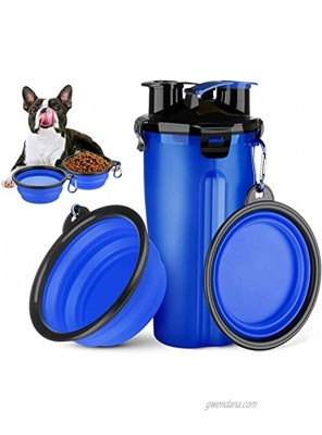Vikano Dog Water Bottle Dog Bowls for Traveling Pet Food Container 2-in-1 with Collapsible Dog Bowls Outdoor Dog Water Bowls for Walking Hiking Travelling