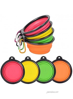 YhwangX Silicone Collapsible Dog Bowls Portable Foldable Expandable Travel Bowl Food Water Feeding Cup Dish with 4 Carabiners Collapsible Dog Bowl Walking Parking Traveling