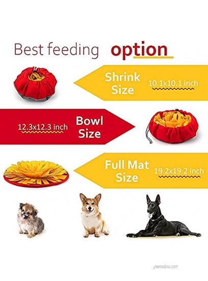 AWOOF Snuffle Mat for Dogs,Dog Feeding Mat Dual Use Portable Training Blanket for Consuming,Dog Puzzle Toy Encourages Natural Foraging Skills,Yellow Round Dog Sniffing Mat,Dog Nosework Mat