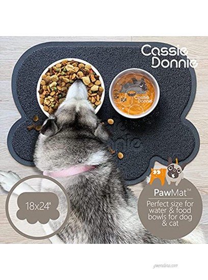 Dog and cat Feeding mat.Pet mat for Food and Water Bowls. Flexible Soft Non-Toxic Waterproof Rug. Non-Slip Back on Floor.Easy to Clean.Roll up to Store.