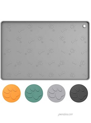 ME.FAN Dog Food Mat[24x16] Large Pet Food Mat Nonslip Silicone Dog Bowl Mat Washable Dog Feeding Mat for Food and Water Waterproof Dog Food Mats for Floors