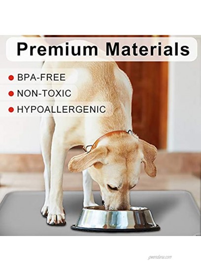 MIDOG Dog Food Mat Silicone Dog Cat Bowl Mat for Feeding Food and Water Lifetime Replacement Washable Non-Slip Mat Waterproof Dog Placemat for Puppy Small Medium Large Pets