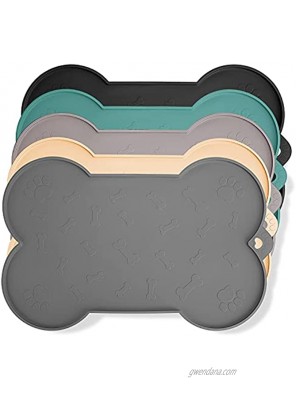 Pet Feeding Mat for Dogs and Cats NWFHTD Silicone Bowl Mat Non Slip No Spill Raised Edges Lip Washable Waterproof Placemat Tray to Stop Food Spills and Water Bowl Messes on Floor