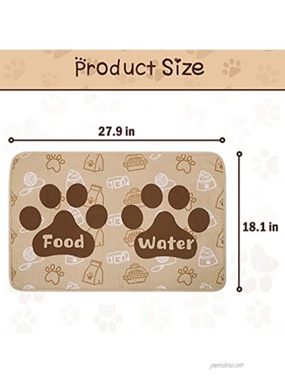 SCENEREAL Waterproof Dog Cat Food Mat 2 Packs Non-Slip Pet Feeding Mat Dog Cat Bowl Mat for Food and Water Absorbent Washable Reusable Pee Pads for Dogs Puppy Training Pads