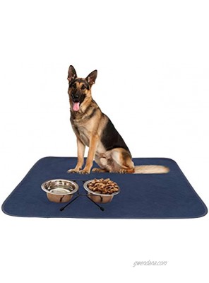 SCIROKKO 2 Pack Dog Food Mat Highly Absorbent Reusable & Washable Pee Pads Non Slip & Waterproof Dog Bowl Mat Pet Crate Mat for Puppy Cat Large