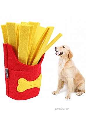 TURGAIS Dog Snuffle Eating Mat Dog Treat Toys for Boredom Educational Squeaker Puzzle Toys for Dog Feeding Sniffing Mat Food Dispenser Chew Throwing Toy Fries