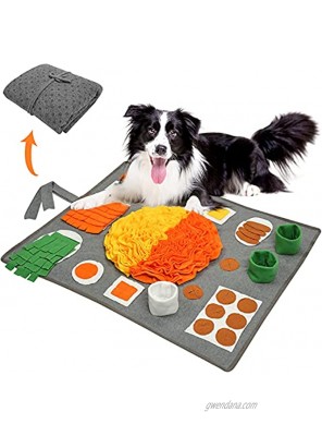 YEAKOO Snuffle Mat Dogs Pet Snuffle Mat Interactive Feed Game Dog Puzzle Toys Encourages Natural Foraging Skills Stress Relief and Boredom for Small Medium Large Cats Dogs Pets Hot Pot Style