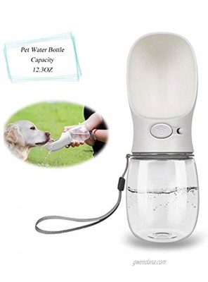 Andiker Pet Dog Water Bottle Dog Water Dispenser,Pet Water Bottle for Outdoor Walking,Dog Travel Water Cup with Leak Proof,Portable Food Grade SiliconeWhite 12 OZ 350ml