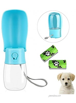 Dog Water Bottle Portable Dog Water Bottle Dispenser for Walking Foldable Dog Travel Water Bottle Leakproof Pet Water Bottle with Dog Waste Bag for Puppy Cat and Others 330 ml 11.5 oz