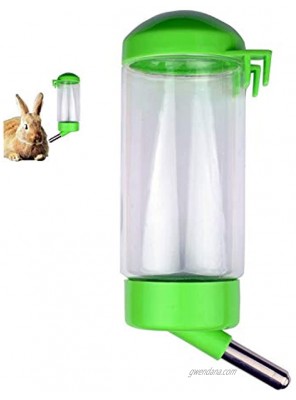 Flammi Pet Water Bottle Hanging No Drip Chew Proof 450ml 15oz for Puppy Cat Rabbit Small Animals Automatically Feeding Water Green