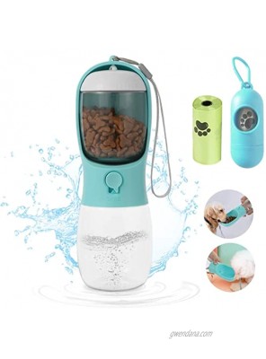 HCY&WLD Upgraded 2 in 1 Portable Dog Water Bottle with Food Bottle Pet Water Bottle for Dog Cat and Other Animals,Foodgrade Material Dog Water Dispenser with Activated Carbon Filter