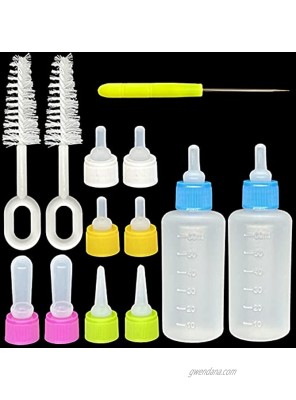 SOEAEODG Pet Bottle Kit Squeeze Liquid Bottle Replaceable Silicone Teat Mini Teat for Newborn Kittens Puppies Rabbits Small Animals Replacement Teat Cat Feeding Bottle Feeding Tool
