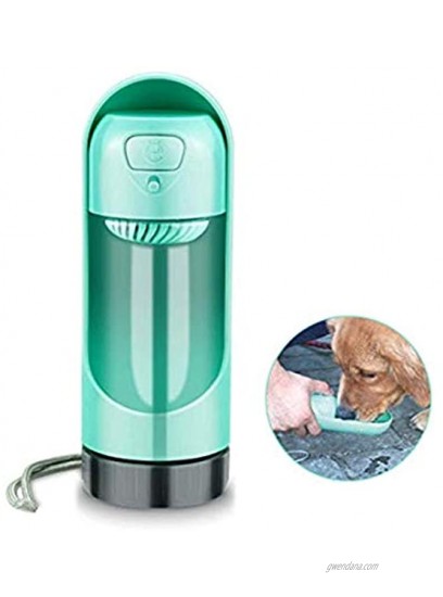 TEQ-ME Outdoor Portable Pet Water Bottle for Walking Hiking and Travel Dog Water Dispenser with Filter Puppy Drinking Water Cup. Four Colors. 10.5 oz 300 ml. Green
