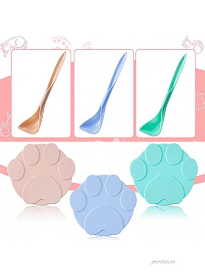 3 Pieces Cute Pet Food Can Lids with 3 Spoons Silicone Can Lid Covers for Dog and Cat Food Universal Silicone Cat Food Can Lids 1 Fit 3 Standard Size Pink Blue Green