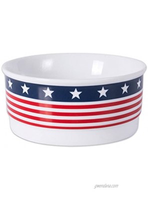 Bone Dry Stars & Stripes Patriotic Flag Ceramic Pet Bowl