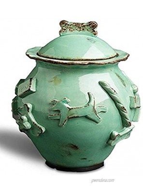 Carmel Ceramica PDJA3001 Dog Treat Jar Aqua Green