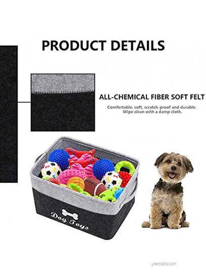 Geyecete Dog Toys Storage Bins Pet Toy and Accessory Storage Bin Organizer Storage Basket for Pet Toys Blankets Leashes and Food