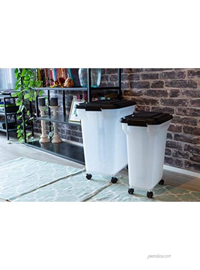 Iris Ohyama Pet Food Storage Container 20 L for 7,5 kg flip-up lid airtight Transparent Shovel & Scoop for Dog & cat Food Air Tight Food Container ATS-M Black