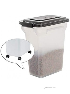 Iris Ohyama Pet Food Storage Container 20 L for 7,5 kg flip-up lid airtight Transparent Shovel & Scoop for Dog & cat Food Air Tight Food Container ATS-M Black