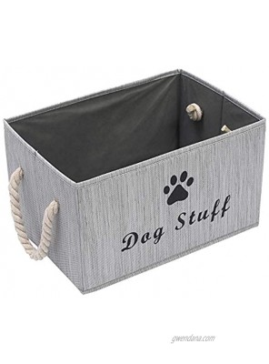 Morezi Canvas Pet Toy and Accessory Storage Bin Basket Chest Organizer Perfect for Organizing Pet Toys Blankets Leashes and Food
