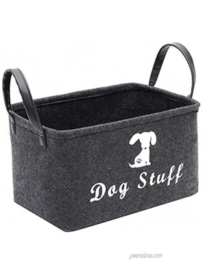 Morezi Felt Pet Toy and Accessory Storage Bin Basket Chest Organizer Perfect for Organizing Pet Toys Blankets Leashes and Food