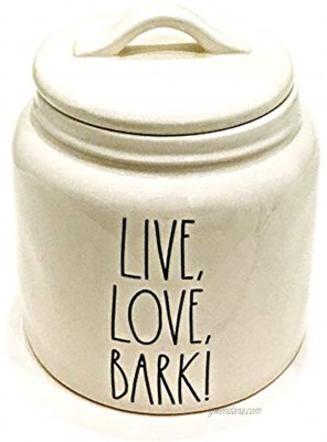 Rae Dunn Magenta Ceramic Pet Treat Canister | Inscribed: LIVE LOVE BARK