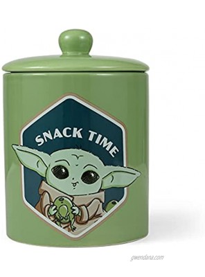 Star Wars the Mandalorian "Snack Time" Dog Treat Jar Ceramic Dog Treat Jar with Lid Baby Yoda Pet Treat Jar Green Dog Food Storage Container Star Wars Treat Jar Baby Yoda Treat Jar